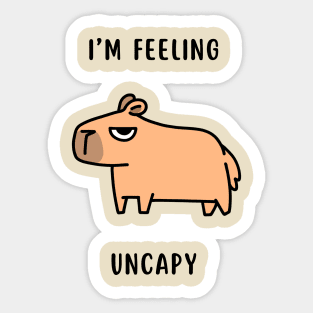 Unhappy Capybara being Uncapy cute Sticker